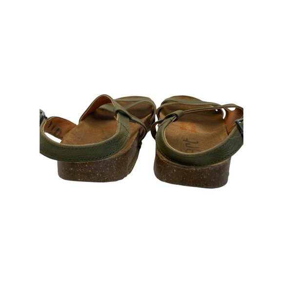 Art Company Shoes Sandals 42 Green Leather Strappy Comfort Flats Spain US 11 - Picture 5 of 7